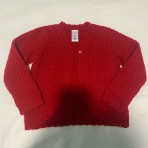 Old Navy Red Cardigan Sweater Ribbed Knit